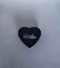 Load image into Gallery viewer, Kiss Heart Brooch in Black
