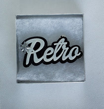 Load image into Gallery viewer, Retro Brooch in Shimmery White and Black
