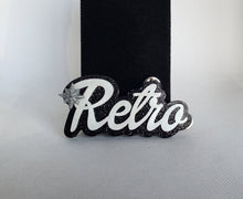 Load image into Gallery viewer, Retro Brooch in Shimmery White and Black
