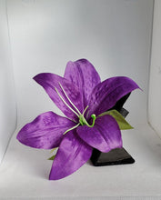 Load image into Gallery viewer, Single Lily Hair Flower in Purple
