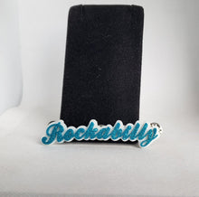 Load image into Gallery viewer, Rockabilly Brooch in Poseidon Blue and Shimmery White
