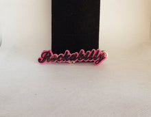 Load image into Gallery viewer, Rockabilly Brooch in Hollywood Pink and Black
