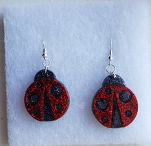 Load image into Gallery viewer, Ladybug Earrings in Red and Black
